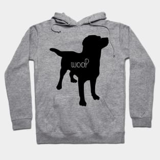 Woof on Black Dog Hoodie